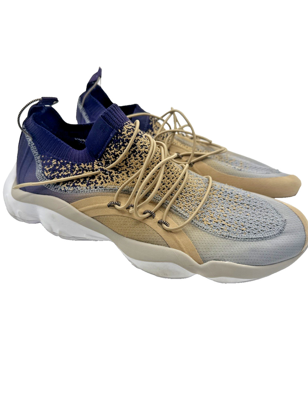 Reebok DMX Moving Air Technology Knit Sneakers Men’s 9.5 Purple Beige Slip On